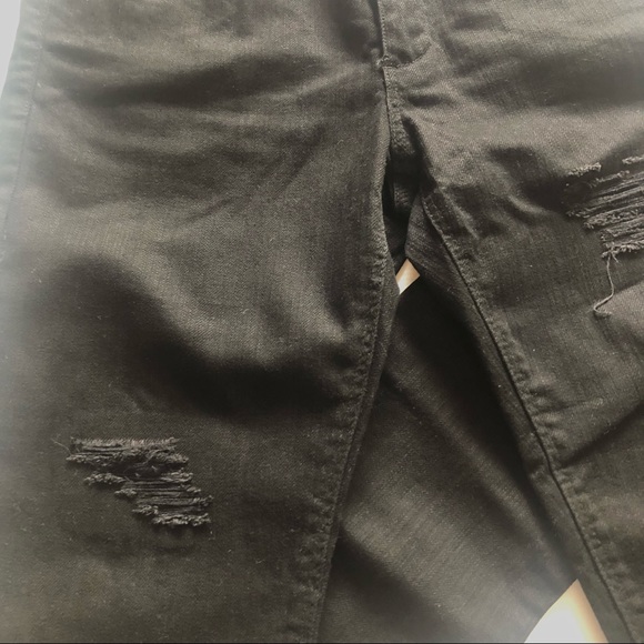 Junk Size 10 Black Distressed Jeans Mid Rise Slim Fit 5 pockets 98% cotton - Picture 10 of 11